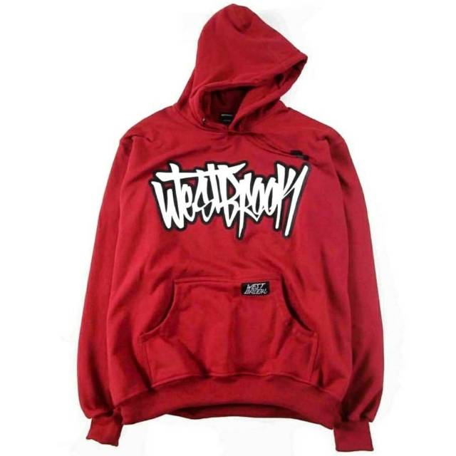 Jaket hoodie Westbrook merah