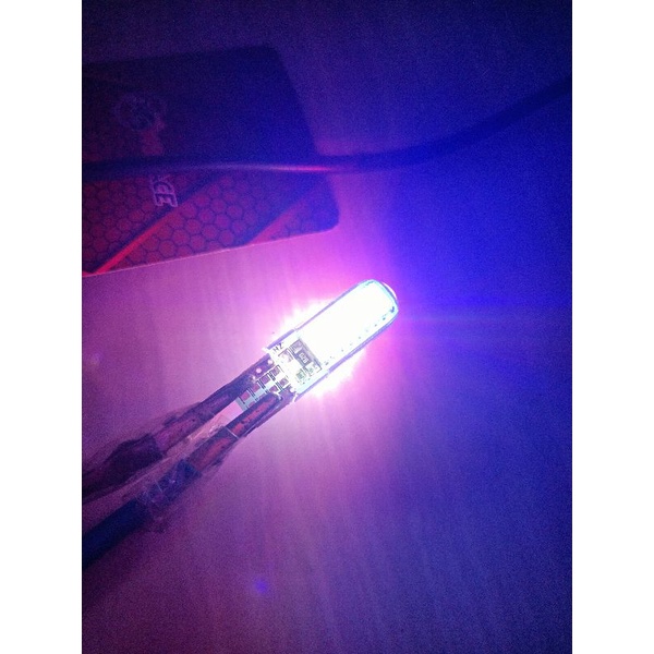 Werace lampu sein senja T10 RGB 12 volt dop kota jelly flash