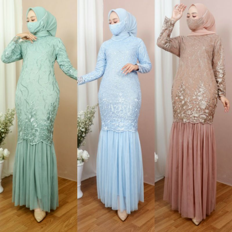 gamis duyung tutu manohara/gamis pesta modern/dress brokat terbaru // Gamis Duyung Kebaya Terbaru