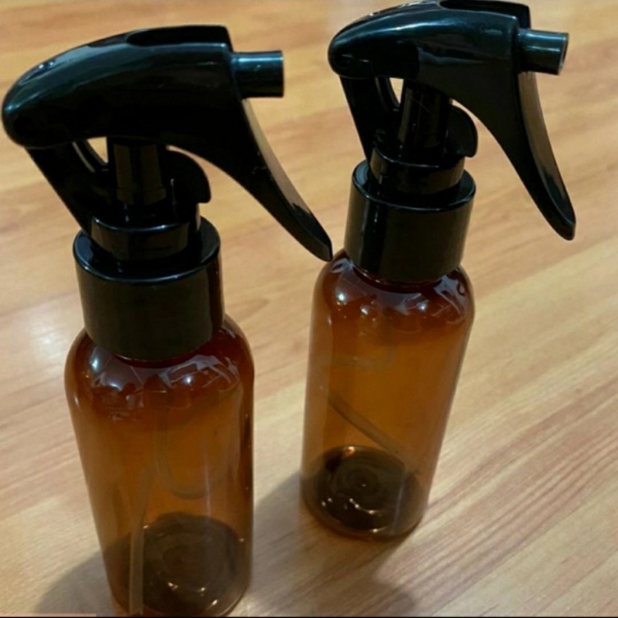 Botol Spray Plastik 100 ml Amber - Botol Spray Kosong