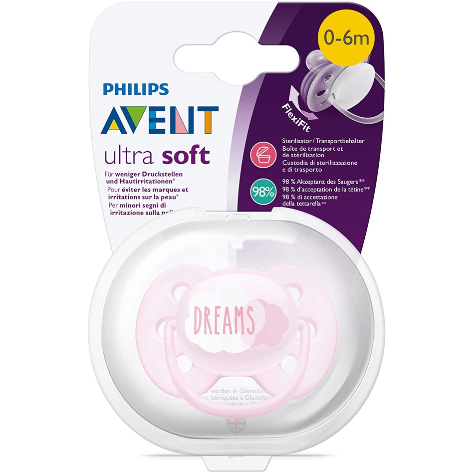 Avent - Ultra Soft Pacifier Single Pack 0-6m