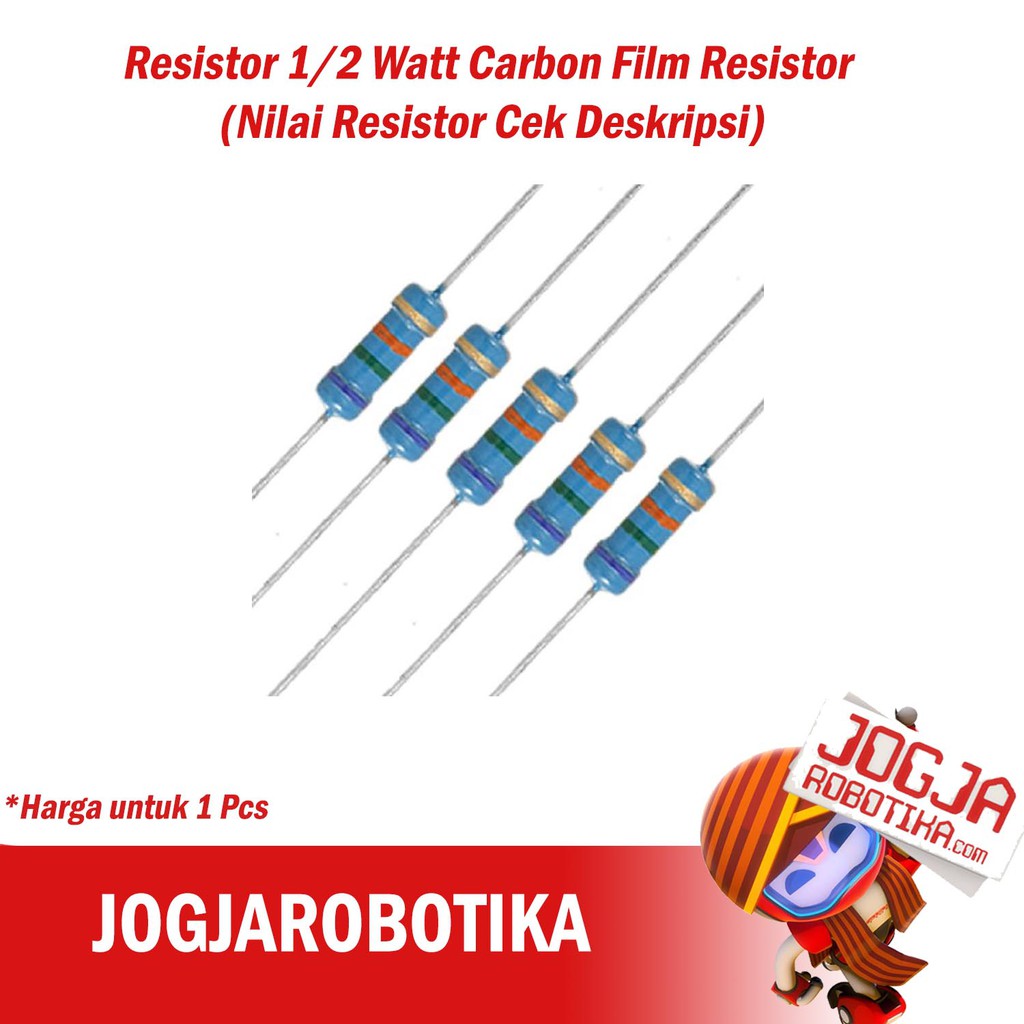 Resistor 1/2 0.5 Watt Carbon Film Resistor Nilai Resistor Cek Deskripsi