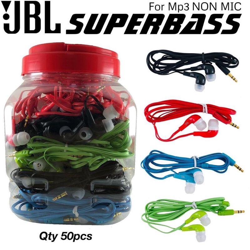 {ISI 50PCS } HANDSFREE PARTAI BESAR HF VIBOX MP3 J-300 SUPER BASS EARPHONE