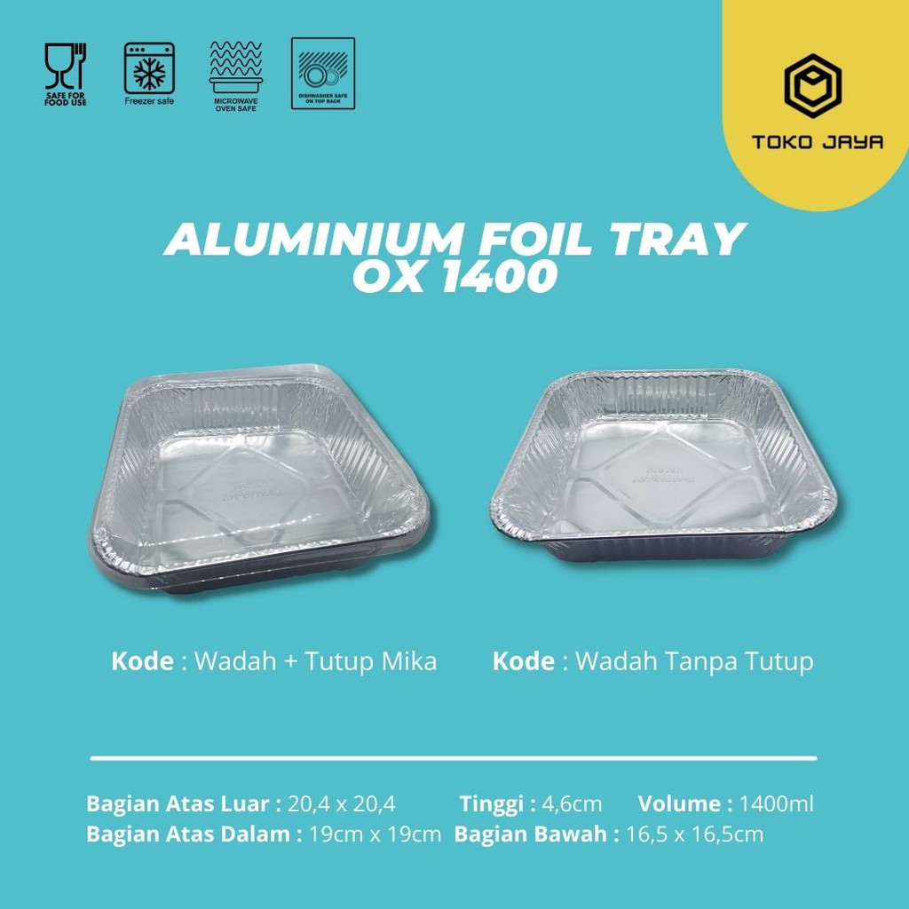 ALUMINIUM FOIL CUP OX 1400 + TUTUP / ALUMINIUM FOIL TRAY / READY STOCK