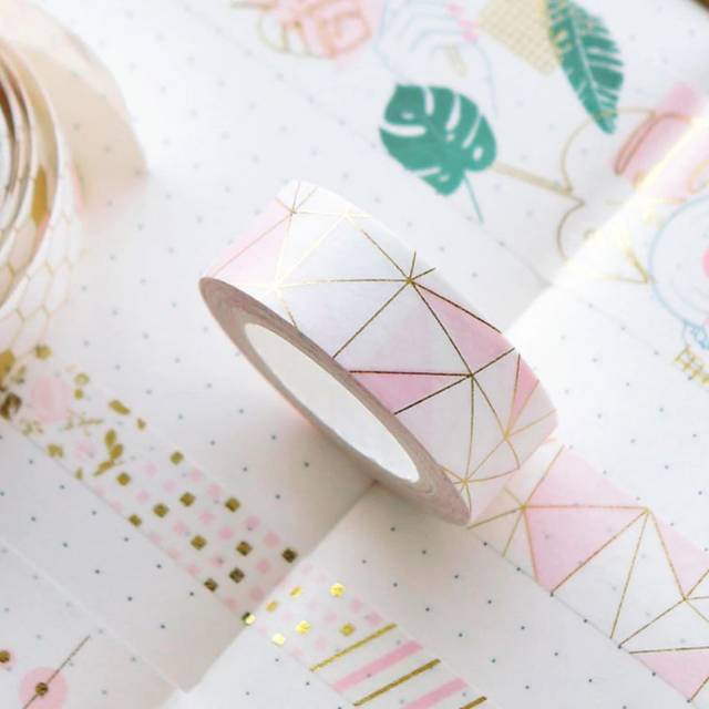 

Washi Tape Pink Gold Foil (peel-off type)