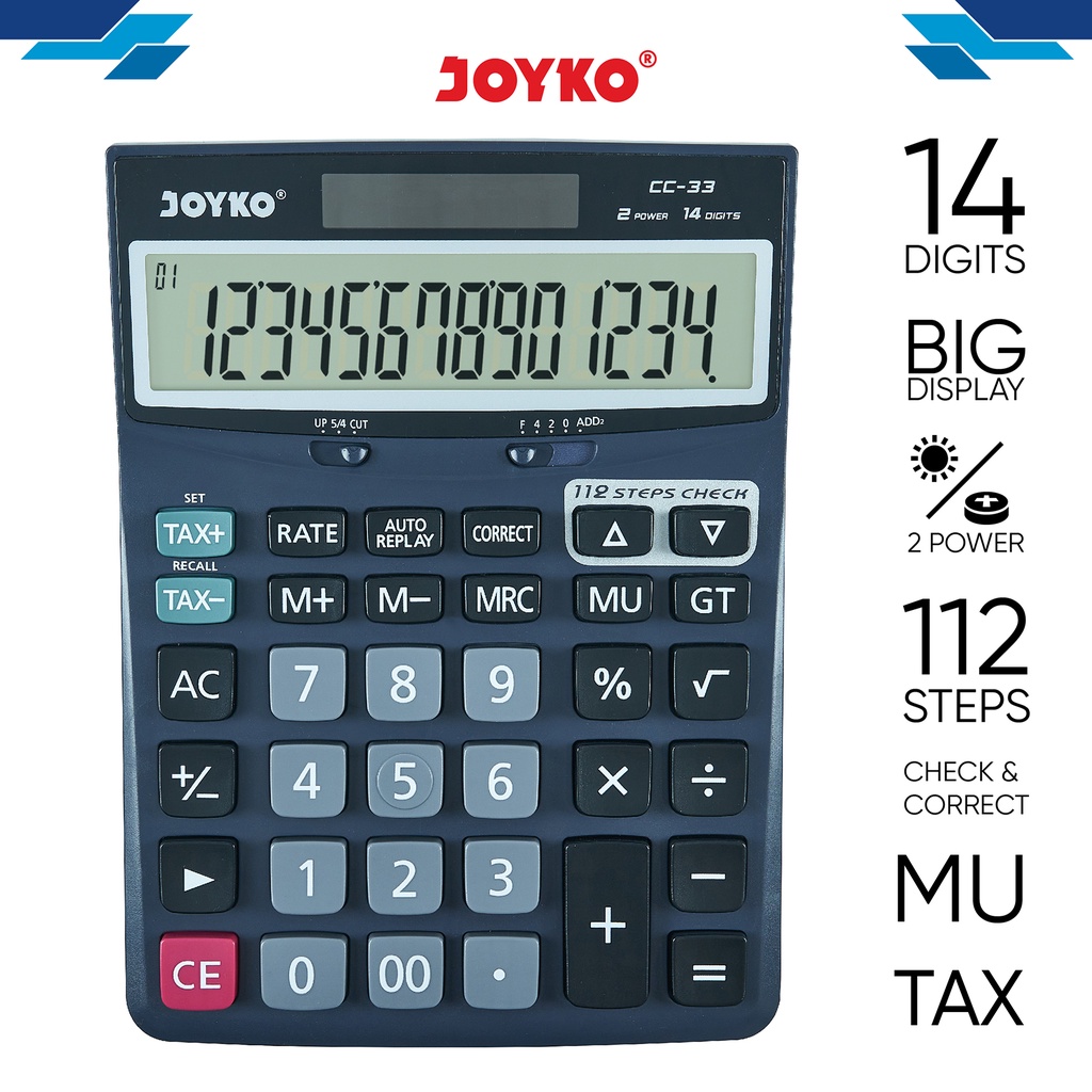 

Calculator Kalkulator Joyko CC-33 14 Digits Check Correct