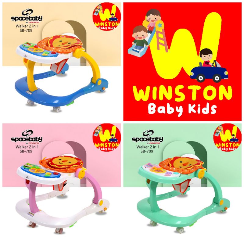 BABY WALKER SPACE BABY 2 IN 1 PUSH WALKER ALAT BELAJAR JALAN SB 709
