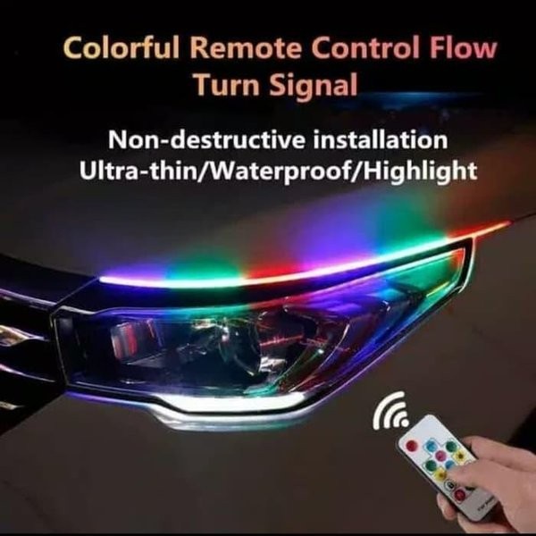 Lampu LED DRL Alis Flexible 60 CM Flexibel 60CM RGB Remote Mobil