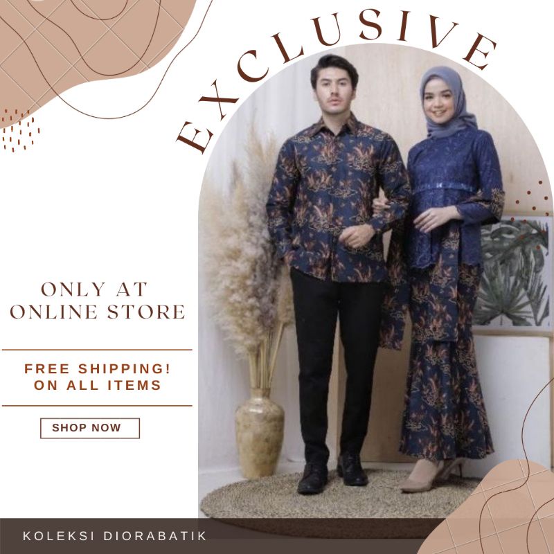 Set Kebaya Brokat Roro //M.L.XL.XXL Kemeja Pria Lengan Panjang • Batik Couple Kondangan • Kebaya Modern