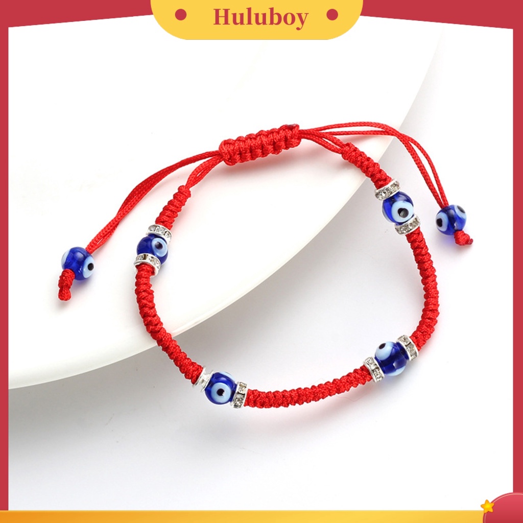 Hu Hu Hu Hu Hu Alat Bantu Pasang Kacamata♡ Gelang Jimat Tenun Desain Simbol Mata Keberuntungan Gaya Etnik Untuk Pasangan