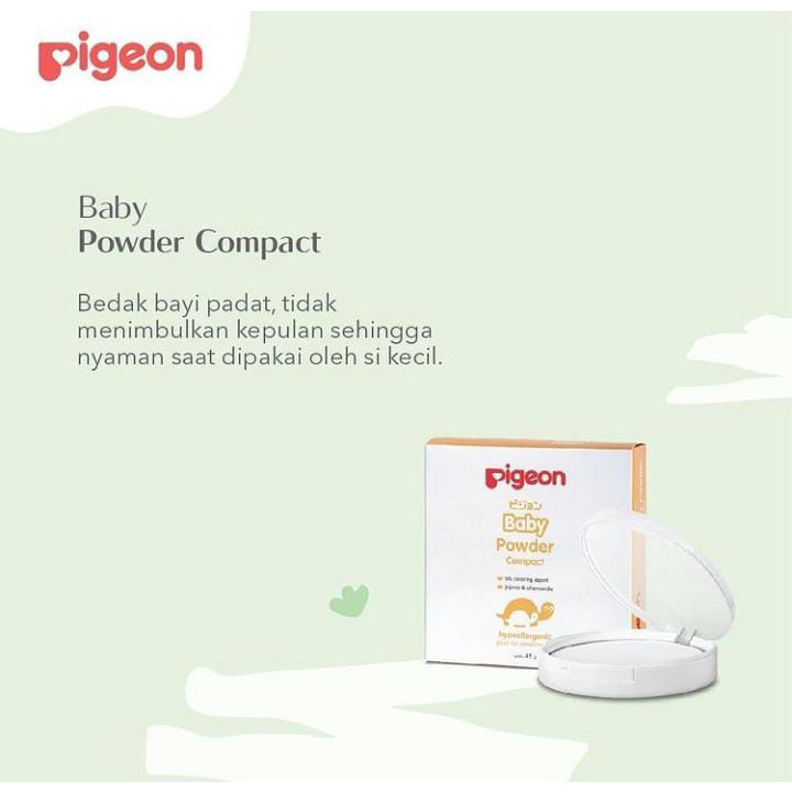 Pigeon Baby Powder Compact Refill + Puff bedak