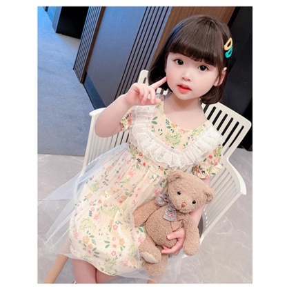 CHUBBI 84 Dress Anak Perempuan Motif Bunga Lace Brukat