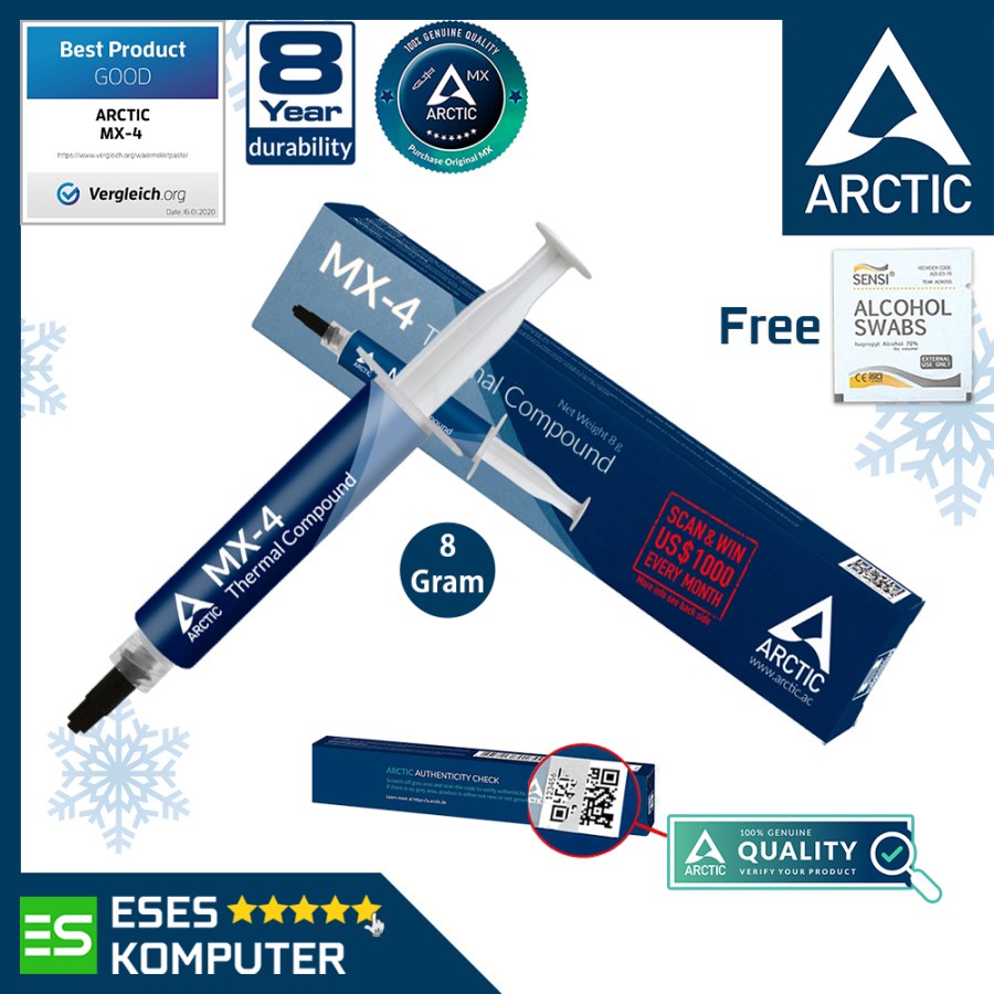 ARCTIC COOLING MX-4 8 Gram / 8 Gr - Highest Performance Thermal Paste