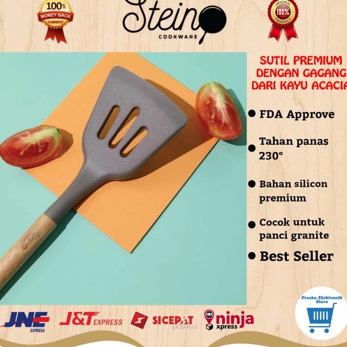 Steincookware Latte Silicone Cooking SLOTED TURNER/Stain Cookware Set