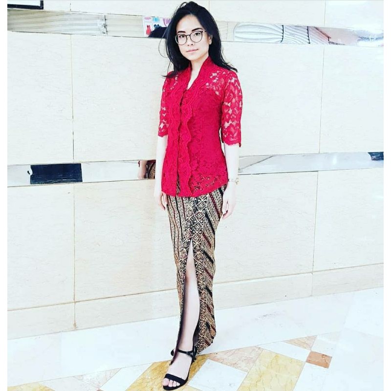 Kebaya brokat katun/kebaya kartini+kutu baru