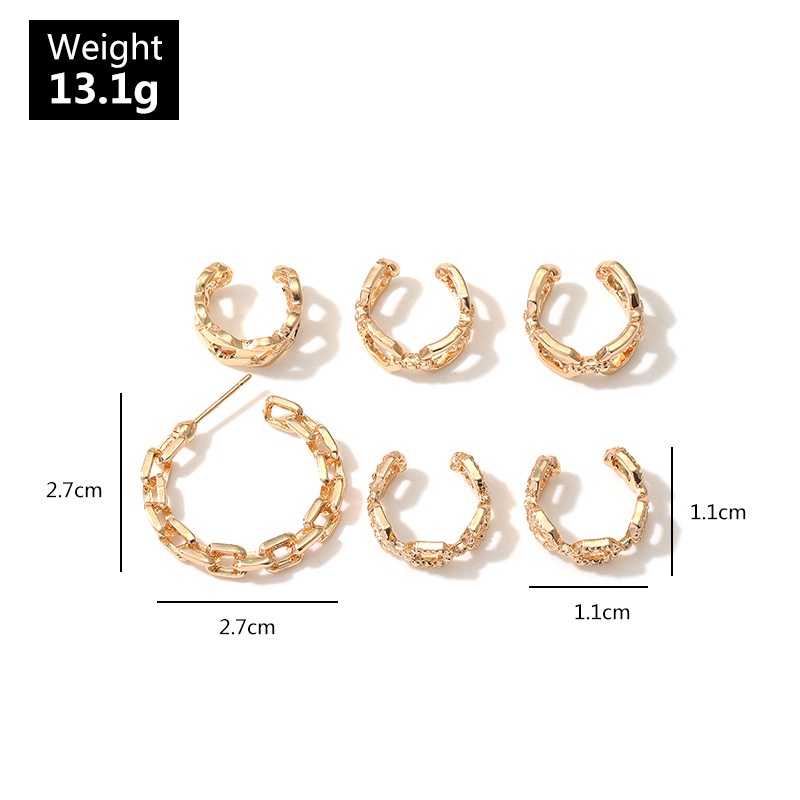 Multiple sets of cross flower diamond earrings earrings ear clips combination earrings set ladies accessories