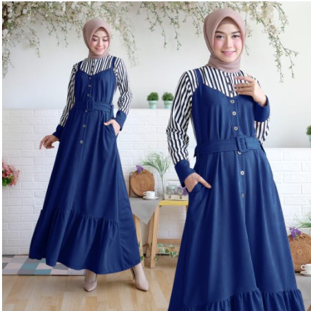 Baju Gamis Muslim Terbaru 2021 Model Baju Pesta Wanita kekinian Bahan Katun Kekinian ABG remaja