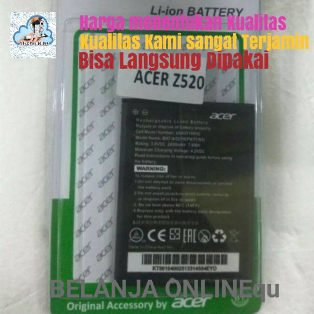 PROMO BATRE ACER Z520 / A12 BATERAI ACER LIQUID Z520 BAT-A12 ORIGINAL BATERY BATTERY ACER Z520