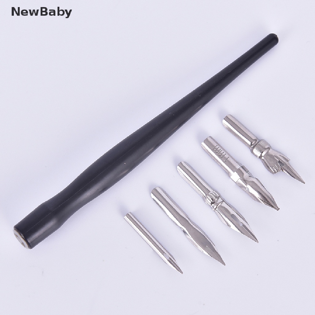 New Set Pena Kaligrafi 5 Nib Dengan 1 Holder