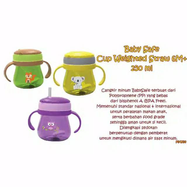 BABY SAFE - TRAINING CUP WITH STRAW (JP019) / BOTOL LATIHAN MINUM BAYI