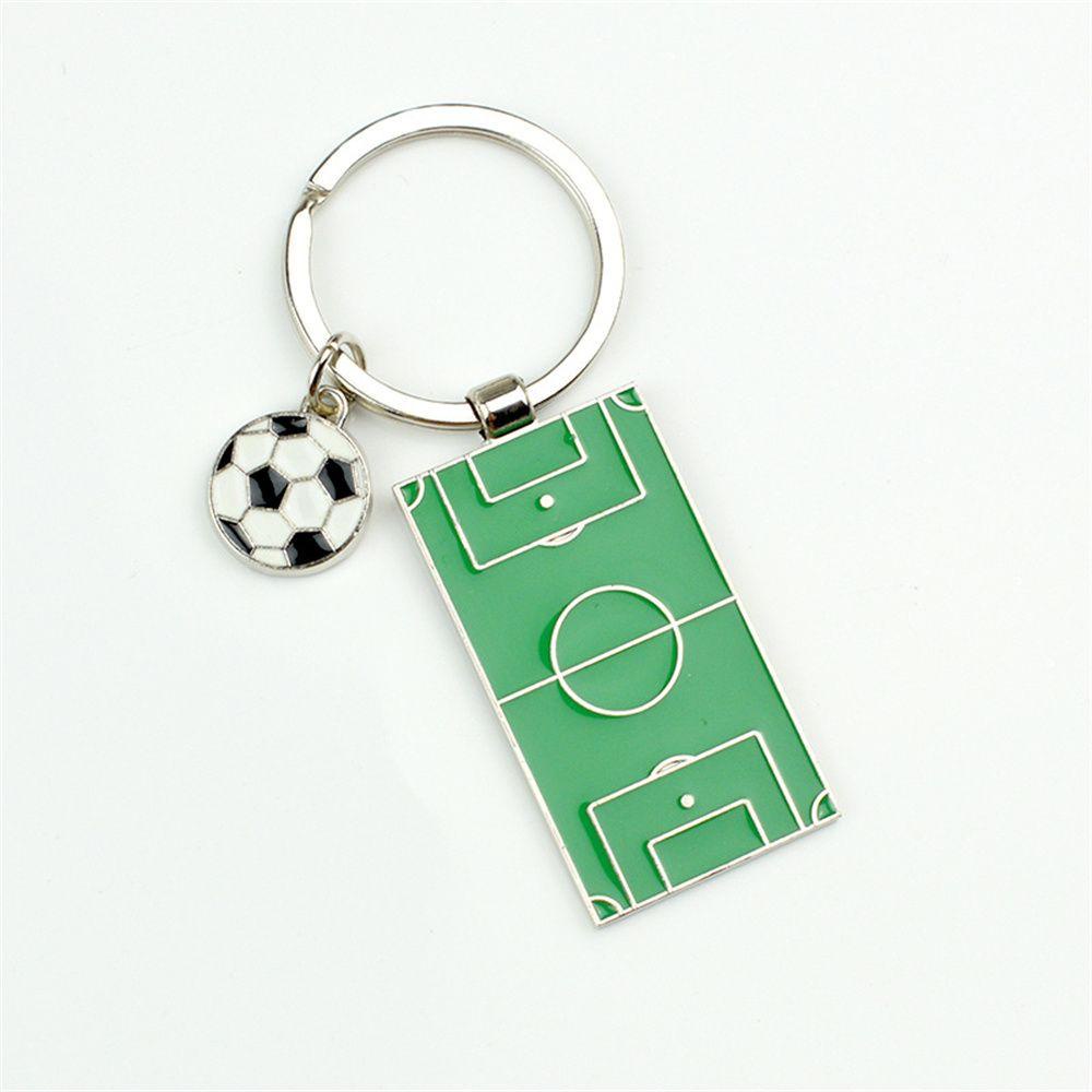 Populer Lapangan Sepak Bola Gantungan Kunci Untuk Pria Olahraga Souvenir Liontin Alloy Playground Car Key Holder