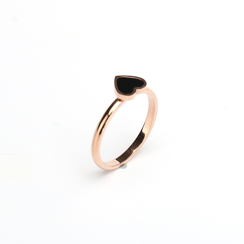 Cincin titanium hitam cincin wanita fashion ring korea rings