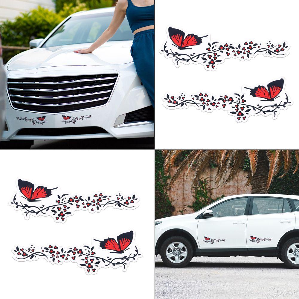 Nanas 2pcs Decals Untuk Mobil Aksesoris Mobil Lucu Car Side Graphics Vinyl Butterfly Cover Goresan Stiker Jendela