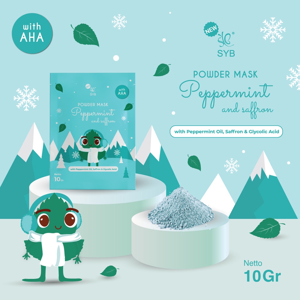 ⭐️ Beauty Expert ⭐️ SYB Powder Mask 10g - Strawberry Lavender Tea Tree Peppermint Greentea