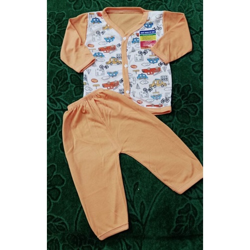 2 Set Setelan Panjang Baju Tidur Bayi 3-6 Bulan Katun Murah / Setelan Piyama Bayi Lengan Panjang Unisex