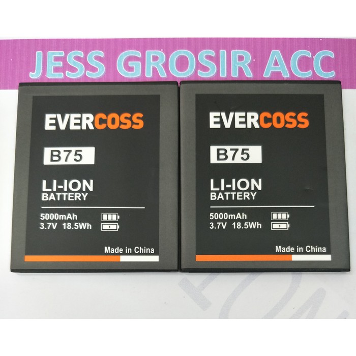 Baterai Battery Batre Double Power Evercross B75 , B75A Winner Y3 Plus