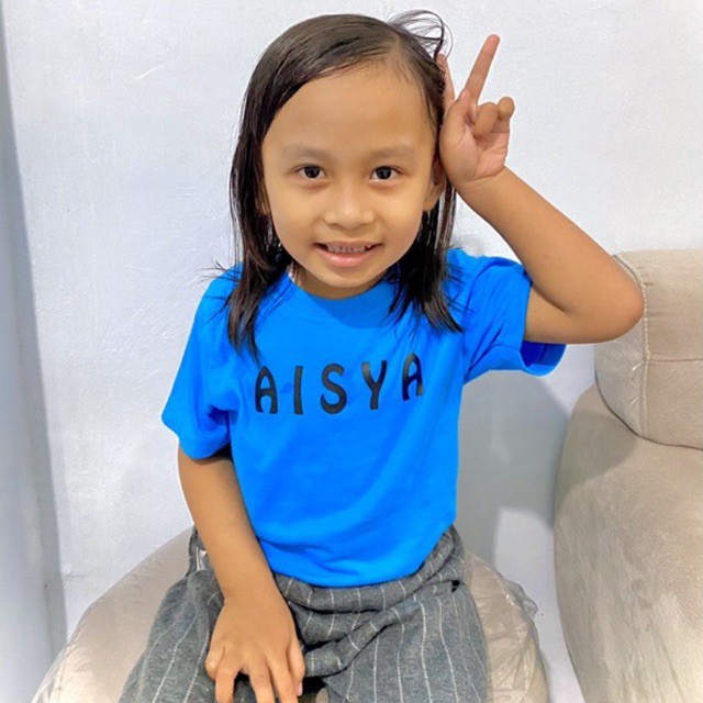 T-shirt custom tulisan anak anak bebas request nama baju anak anak lucu baju nama baju viral tiktok