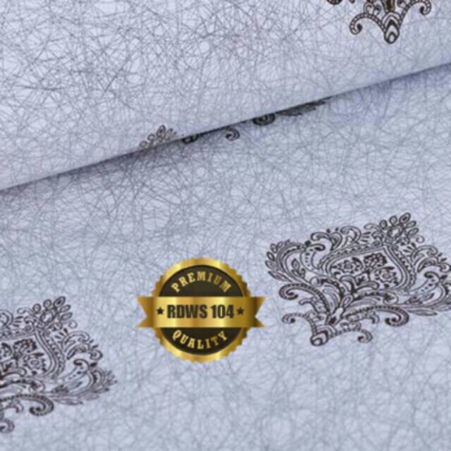 Wallpaper sticker motif batik hitam putih