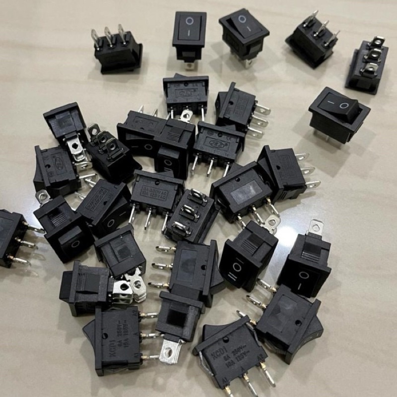 KCD1 hitam 3pin petak Saklar on off pin 3kaki segi Switch tombol hitam sakelar lampu kcd1