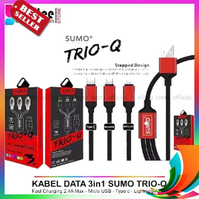 【TERBARU】 KABEL DATA SUMO 3IN1 TRIO Q MERK SUMO / USB FAST CHARGING CABLE