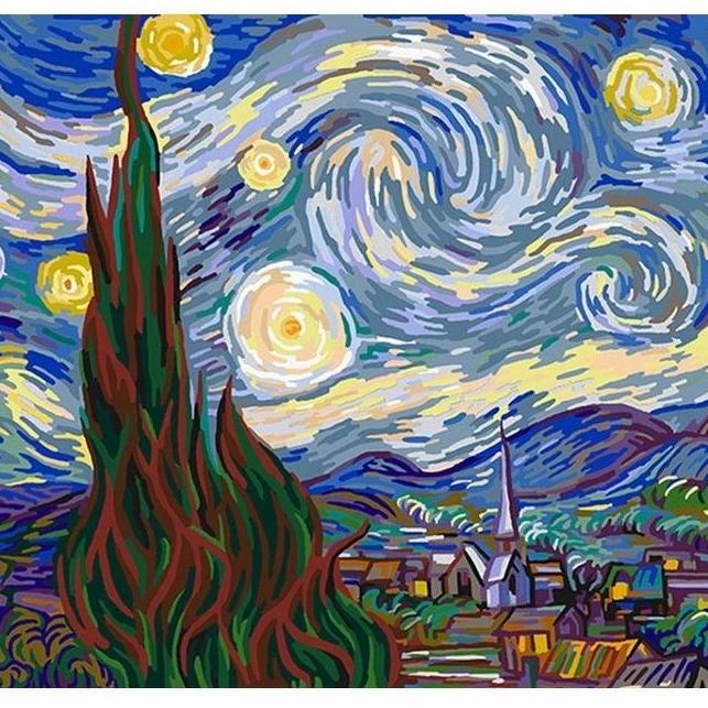 Paint by number starry night 40x50 cm termurah