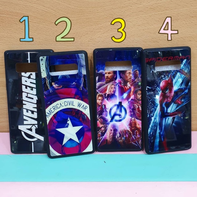 Casing Samsung Note 8 S9 S9plus Glass case super hero case avenger