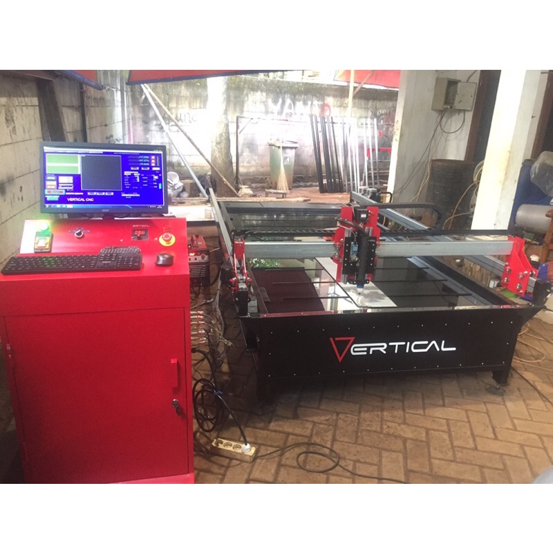 Jual Mesin CNC Plasma Cutting Vertical 1300x2500 Paket Inverter Daiden
