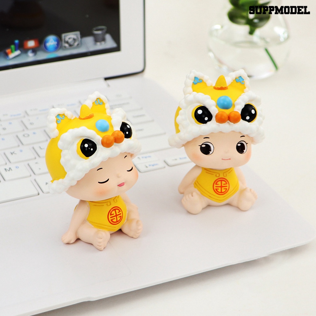 Ornamen model Kepala Bobble Bahan Resin Anti Pudar Untuk Interior Mobil