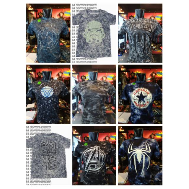 Kaos azura superheroes glow in the dark marble / kaos anime dewasa