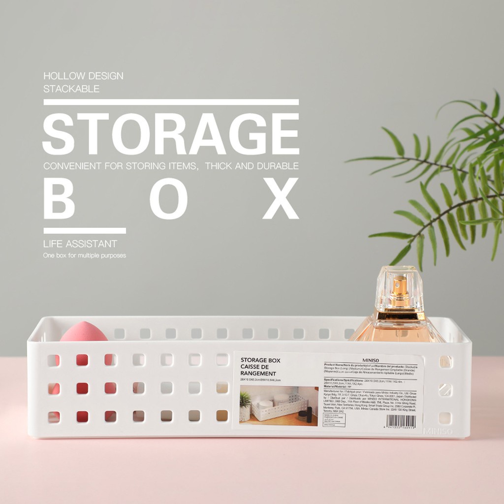 MINISO Stackable Storage Box Organizer Multifungsi (LONG)