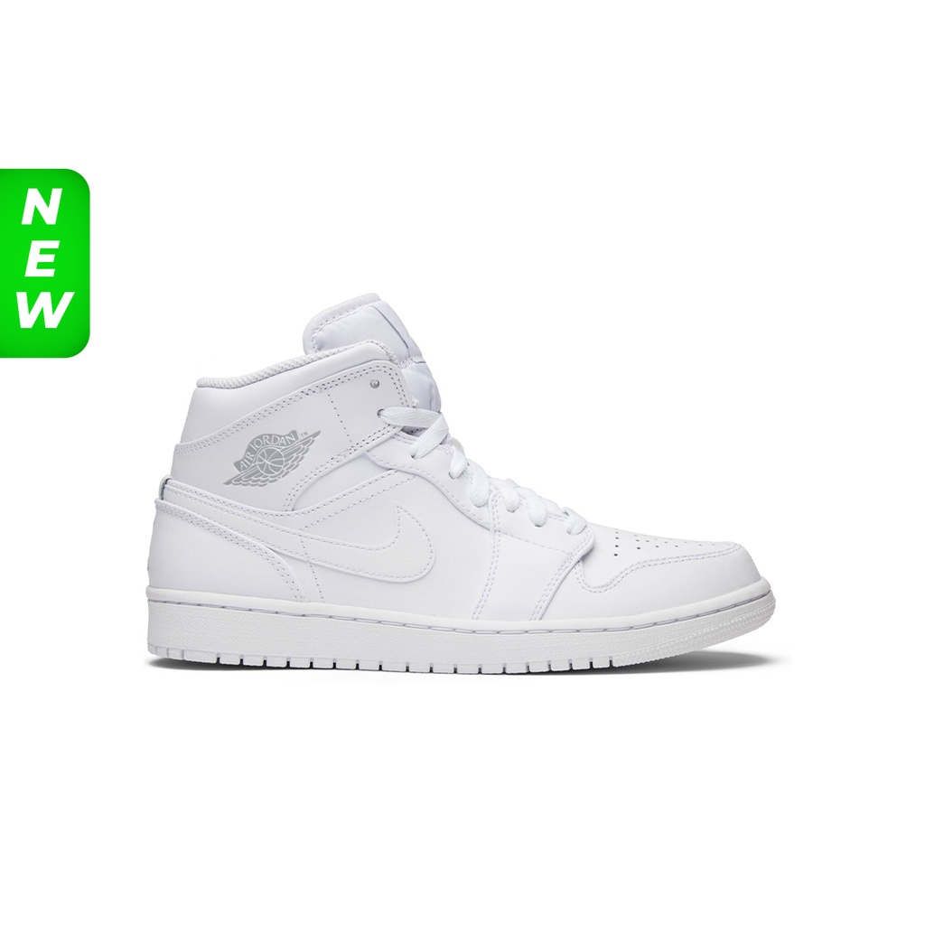 Sepatu Air Jordan 1 Retro Mid 'Triple White' 100% Realpict