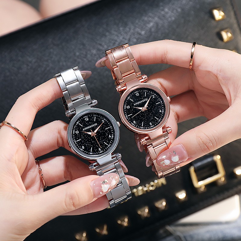 ✅ COD KUMA Jam Tangan Wanita Analog Fashion Dengan Strap Stainless Steel Quartz Dial Bulat Import