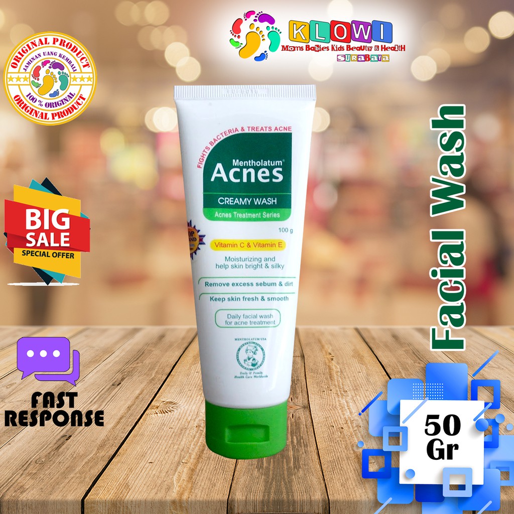 Acnes Creamy Wash 50g / Acne Facial Wash / Sabun Wajah Anti Bakteri / Oil Control / Acne Care