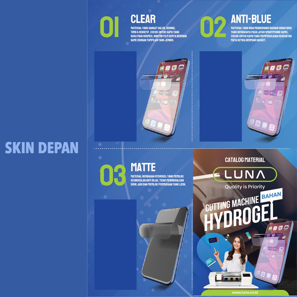 Luna Hydro Gel Screen Guard Protector Apple iPhone Samsung Xiaomi OPPO VIVO Hydrogel Anti Gores