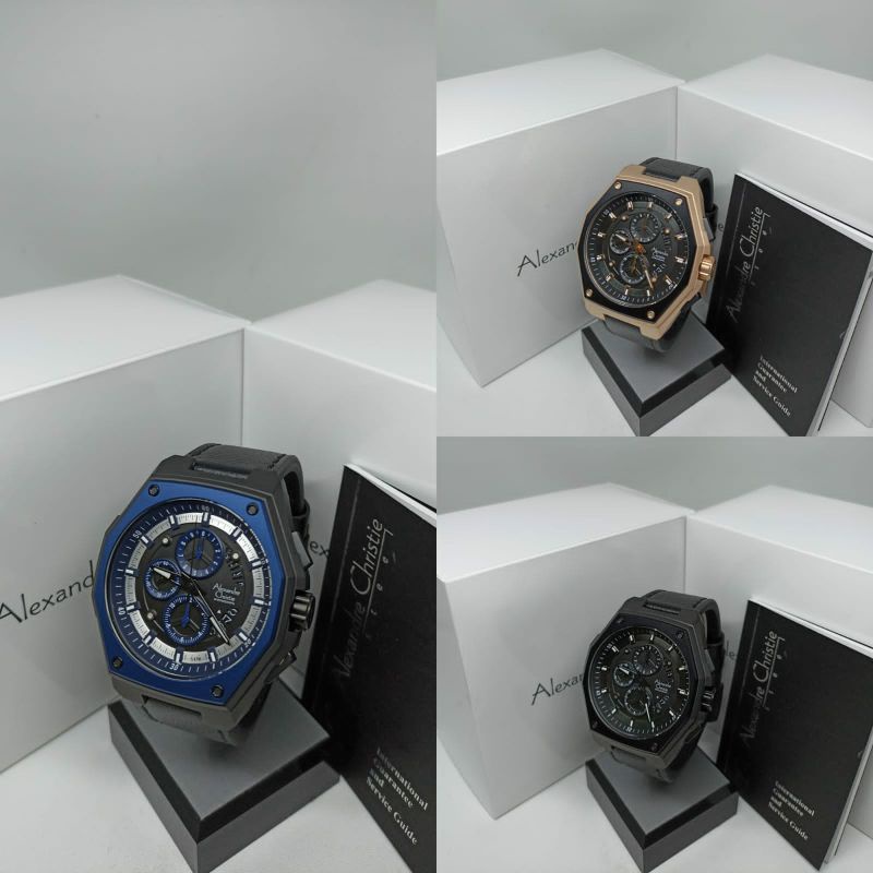 Jam Tangan Pria Alexandre Christie 6599 AC6599 AC 6599 Tali Kulit