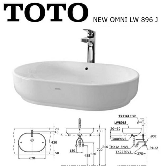 Washtafel Wastafel Meja Toto Lw896J/ Lw896J/Lw 896J