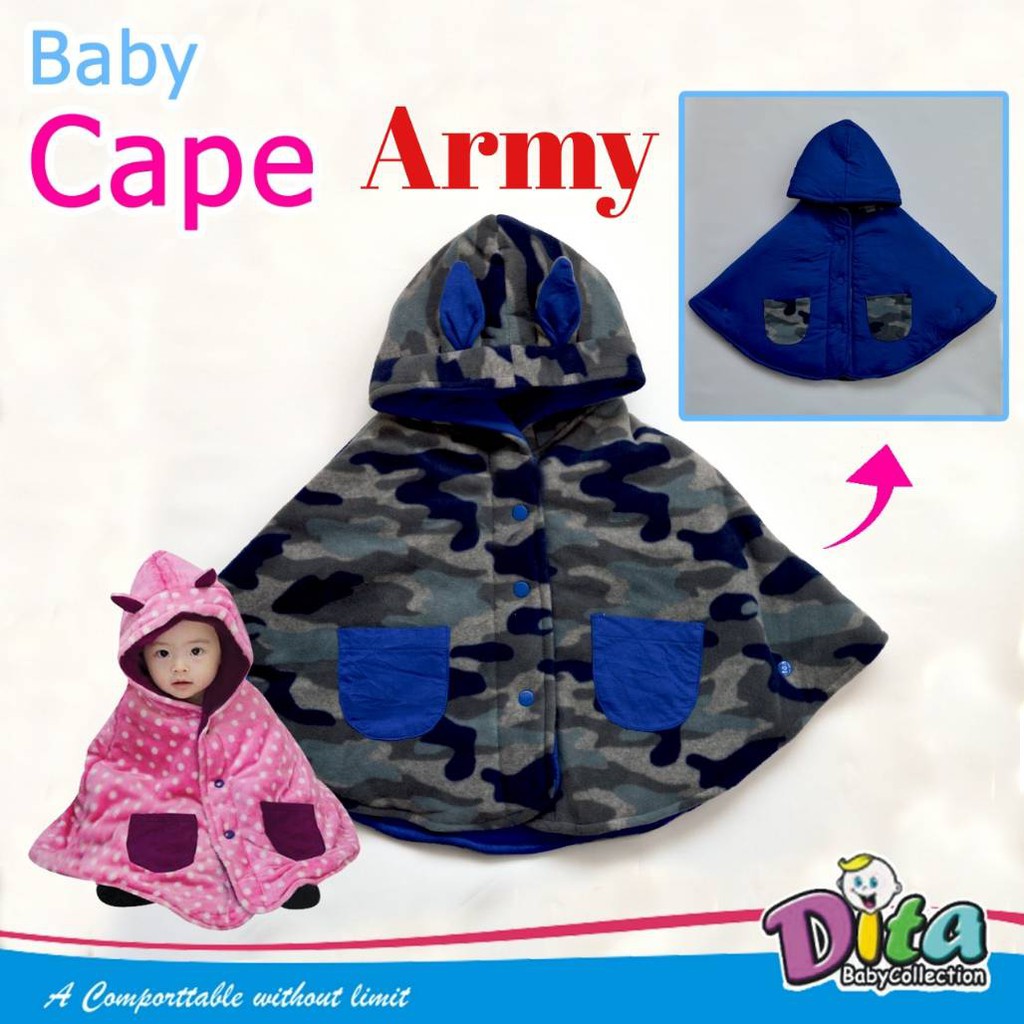 Baby Cape Dita selimut bayi babycape jaket bayi jaket bolak balik  jaket selimut