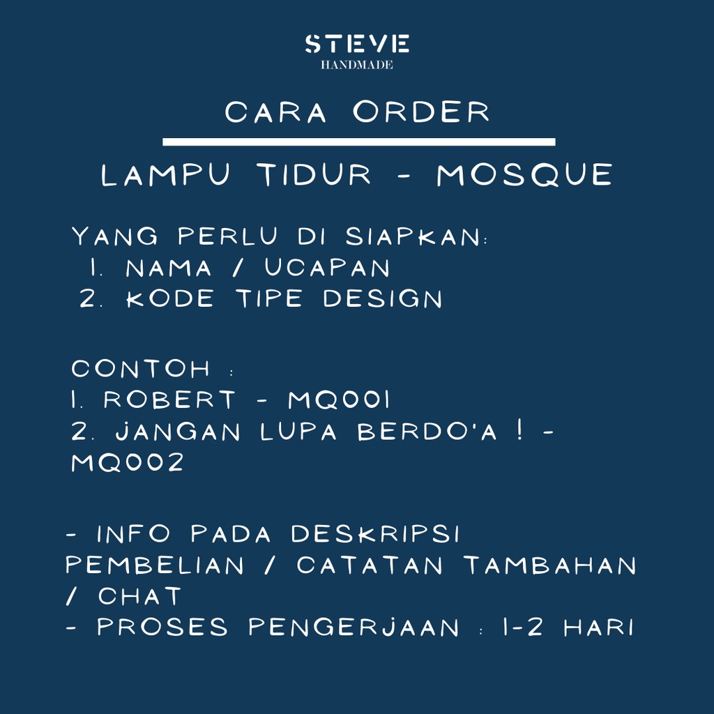 Lampu Tidur Mosque Edition LED Akrilik Free Custom LT2001 Steve Handmade