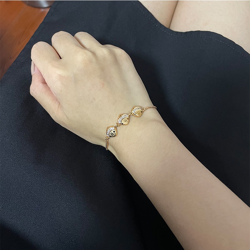 ✅COD gelang titanium rose gold gelang wanita mewah gelang korean style asesoris wanita gelang perhiasan emas D377