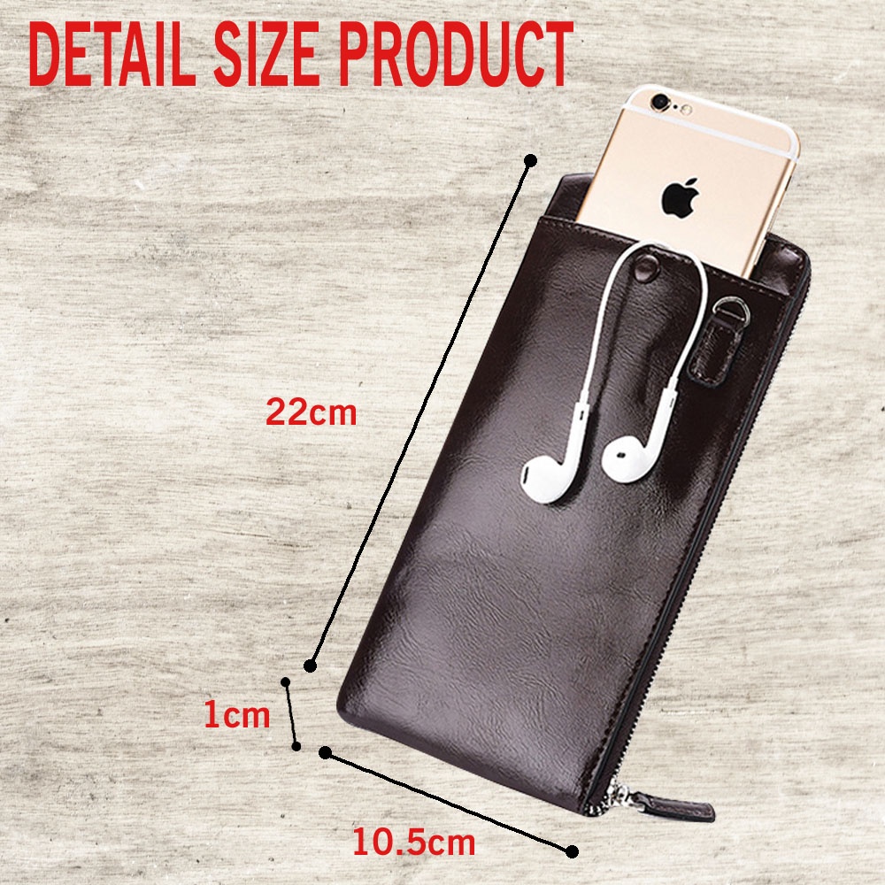 Dompet Kulit Pria Wanita Kulit Sapi Asli Premium Dompet Kartu Pria Lipat Kulit Asli Original DK05 Dompet Panjang DOMPET PANJANG KULIT SAPI Ada Tali dan Slot HP GARANSI ORIGINAL